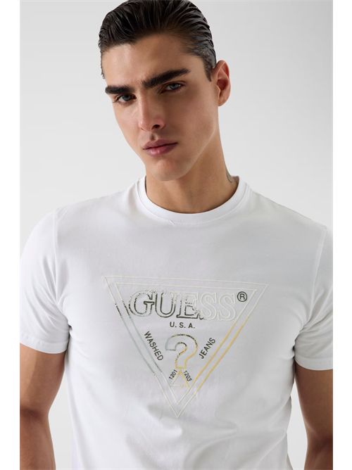 T-shirt con logo triangolare GUESS | M6GI11K2992/G011